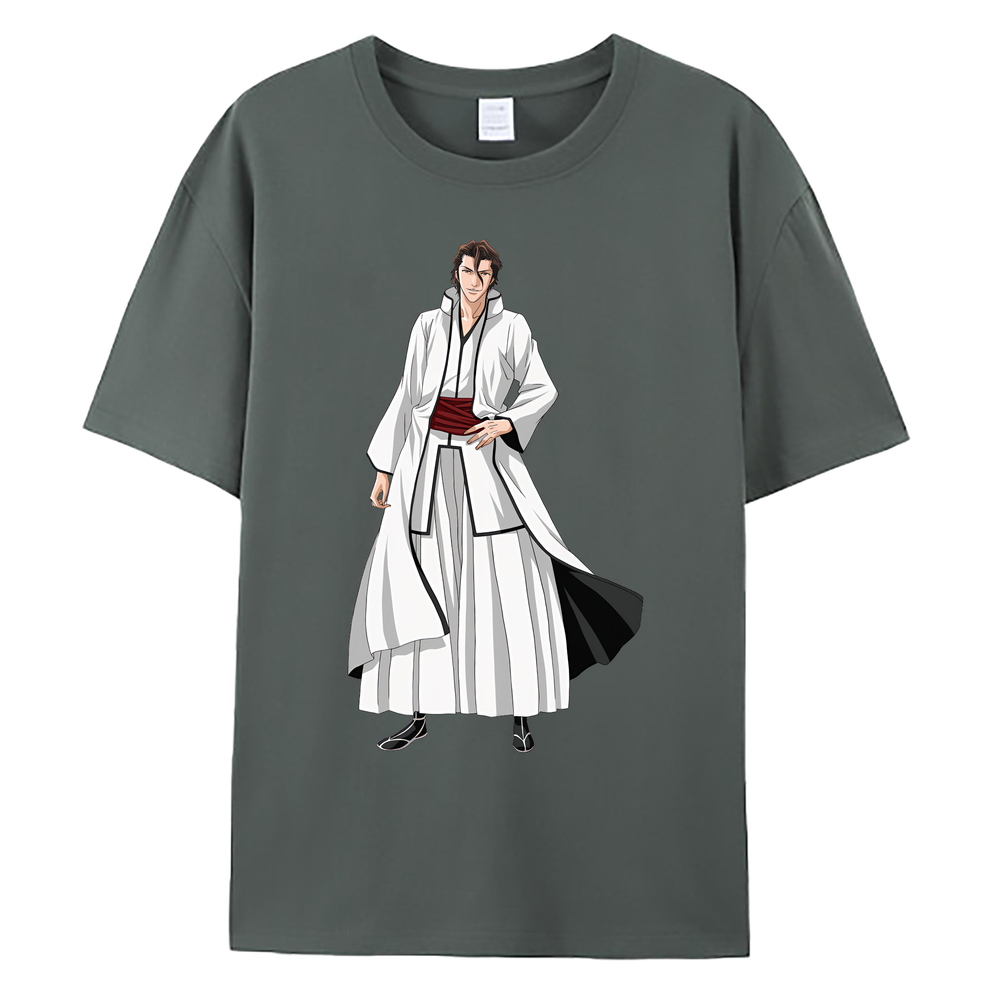（画像用） ブリーチ 藍染 惣右介（あいぜん そうすけ） BLEACH Aizen Sousuke 綿100％ メンズ半袖Tシャツ｜肌触りやわらか＆通気性